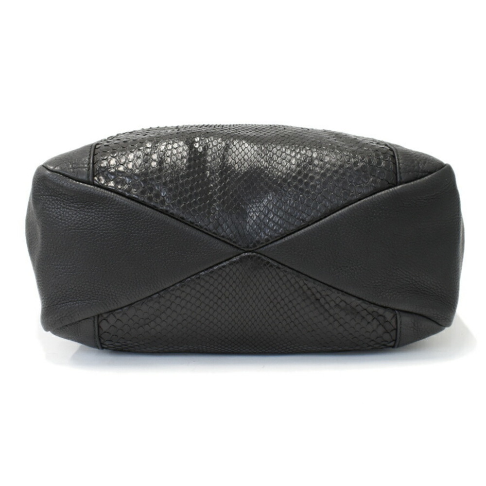 Gucci Shoulder Black Leather Python Bag - image 4